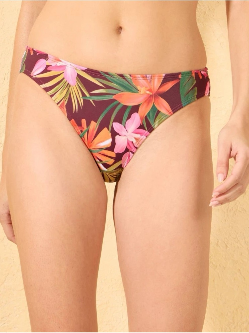 NWT- Shade & Shore Tropical Floral Bikini Bottom in Purple and Pink